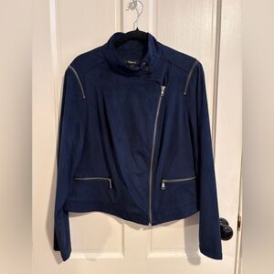 Torrid Faux Suede Moto Jacket Peacoat NWT